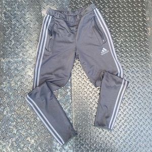 Grey Adidas zip up pants